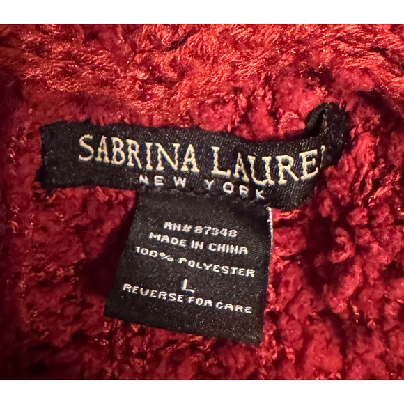 Women's Sabrina Lauren Wine-Cabernet Cardigan Sweater, Size L - Picture 3 of 4